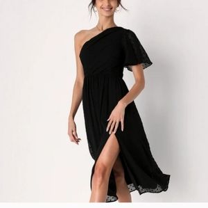 Asymmetrical midi dress x Lulus